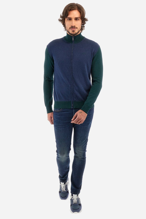 La Martina Cardigan Cardigan Uomo a zip bicolore Grigio nero - Francavilla Moda